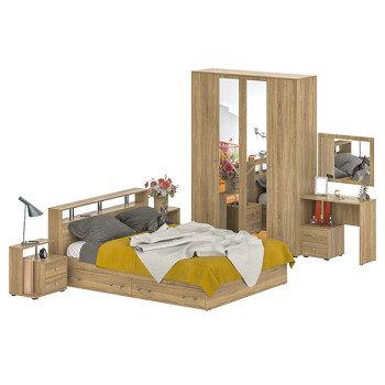 Камелия спальня № 9 Кровать с ящиками 1600 + Две тумбы + Стол космет. + Зеркало + Шкаф 4-х Камелия спальня № 9 Кровать с ящиками 1600 + Две тумбы + Стол космет. + Зеркало + Шкаф 4-х