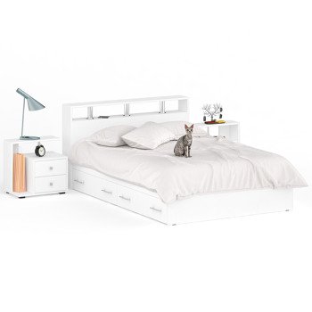 Камелия Кровать с ящиками 1400 + две тумбы