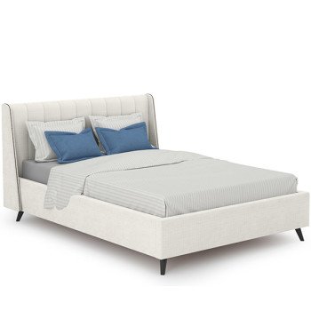 ИСНЯТОКровать интерьерная Мелисса 1400, ткань Велюр Тори 56 велюр (светло-бежевый), ШхГхВ 163х217х104 см., сп.м. 1400х2000, б/о, б/м