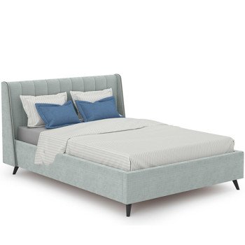 ИСНЯТОКровать интерьерная Мелисса 1400, ткань Велюр Тори 61 велюр (серебристый серый), ШхГхВ 163х217х104 см., сп.м. 1400х2000, б/о, б/м