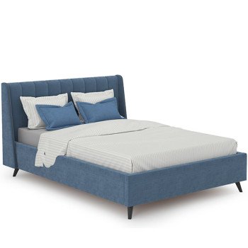 ИСНЯТОКровать интерьерная Мелисса 1400, ткань Велюр Тори 83 велюр (серо-синий), ШхГхВ 163х217х104 см., сп.м. 1400х2000, б/о, б/м