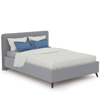 ИСНЯТОКровать интерьерная Миа 1400, ткань Купер 18 жаккард (серый), ШхГхВ 165х216х100 см., сп.м. 1400х2000, б/о, б/м