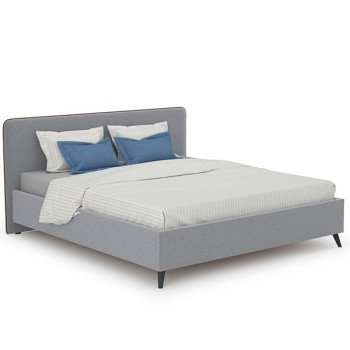 ИСНЯТОКровать интерьерная Миа 1800, ткань Купер 18 жаккард (серый), ШхГхВ 205х216х100 см., сп.м. 1800х2000, б/о, б/м