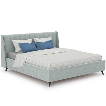 Кровать интерьерная Мелисса 1800 + подъёмный ортопед +дно,ткань Велюр Тори 61 велюр(серебристый серый), ШхГхВ 203х217х104 см.,сп.м.1800х2000, б/м