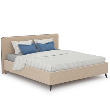 Кровать интерьерная Миа 1800 + ортопед, ткань Купер 03 жаккард (бежевый), ШхГхВ 205х216х100 см., сп.м. 1800х2000, б/м