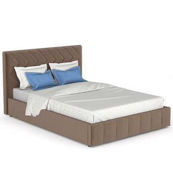 ИСНЯТОКровать интерьерная Милана 1400, ткань Велюр Лекко Десерт (карамельный тауп), ШхГхВ 152х217х104 см., сп.м. 1400х2000, б/о, б/м