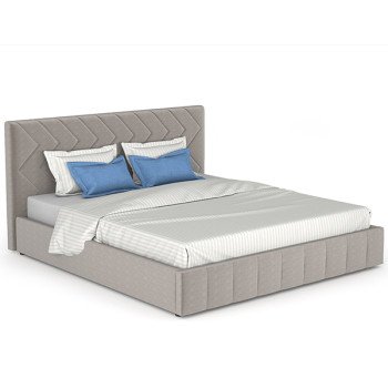 ИСНЯТОКровать интерьерная Милана 1800, ткань Велюр Лекко фог (светлый кварцевый серый), ШхГхВ 192х217х104 см., сп.м. 1800х2000, б/о, б/м