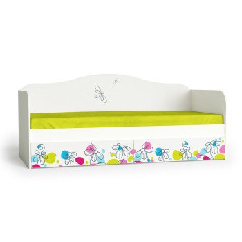 Кровать 'Цветы'  Белый