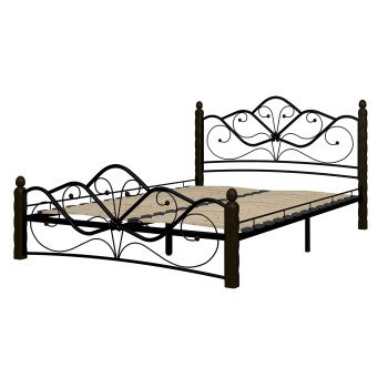 Кровать КМД 4-01 Венера 1 140х200, Черный/Шоколад