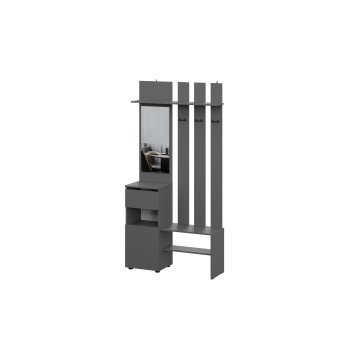 Вешалка Денвер с зеркалом, Графит серый