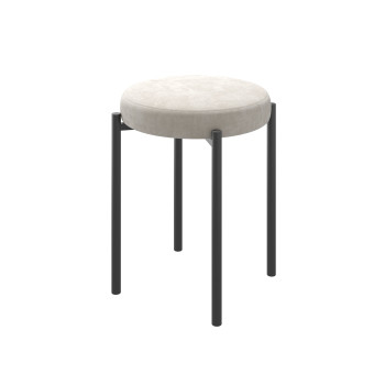 Табурет БОБ, ЧЁРНЫЙ/CREM LUX b3