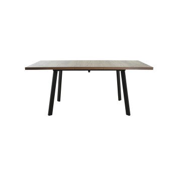 Стол Осло 140, Дуб гудзон шоколадный, Шамони/Чёрный