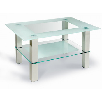 Журнальный столик Кристалл 2 (металлик/прозрачное)