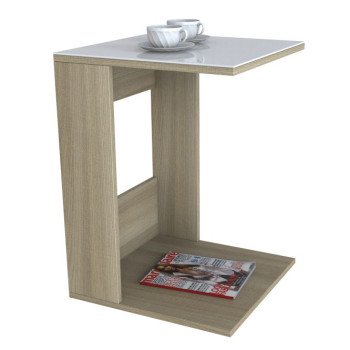 Журнальный столик Beauty Style 3 (Сонома/белое стекло) Журнальный столик Beauty Style 3 (Сонома/белое стекло)