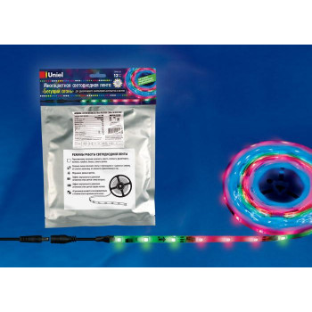 Светодиодная лента Uniel (UL-00001860) 10M ULS-F20-5050-30LED/m-10mm-IP65-DC12V-7,2W/m-5M-RGB Smart