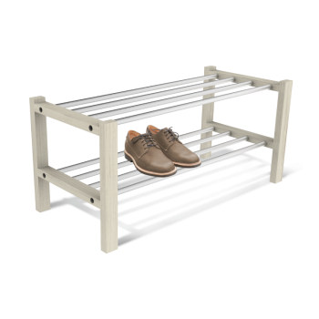 Полка для обуви Sheffilton Альберо SHT-SR9 беленый/алюм.метал