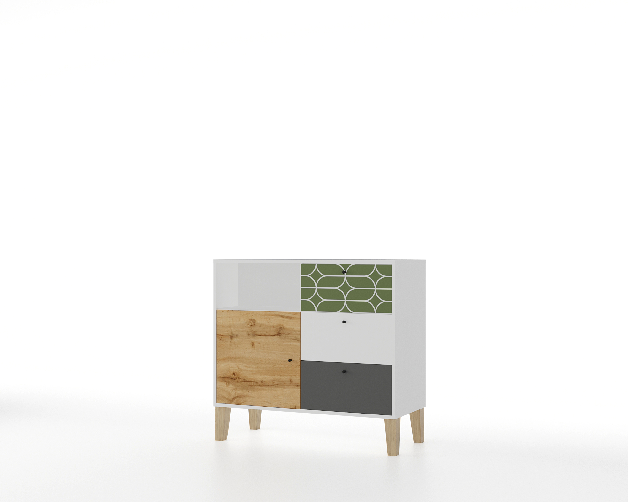 Комод 3 ящика с дверью STORY Овалы купить в интернет-магазине в Москве ...